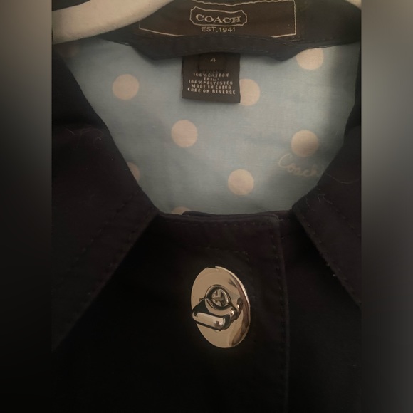 Coach Turnlock Closure Navy Coat - Picture 2 of 4